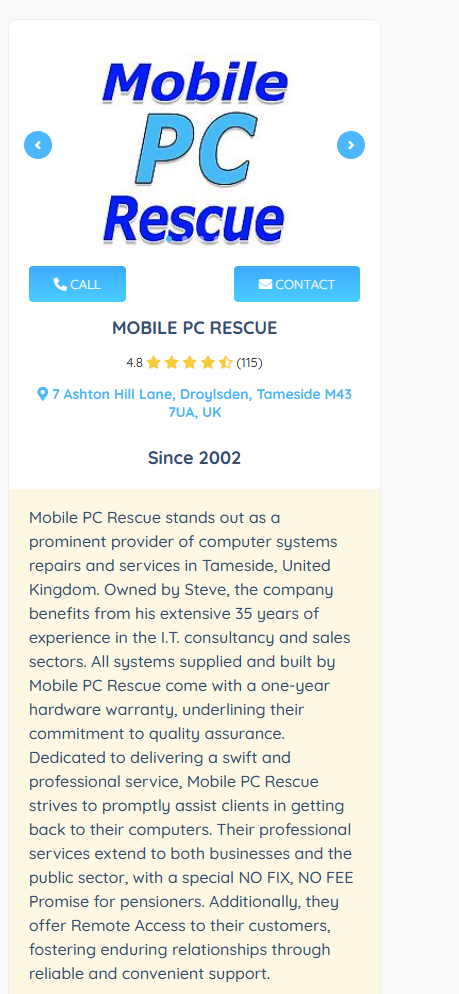 We have been chosen as one of the TOP 3 Computer Repair shops in Tameside! image 1