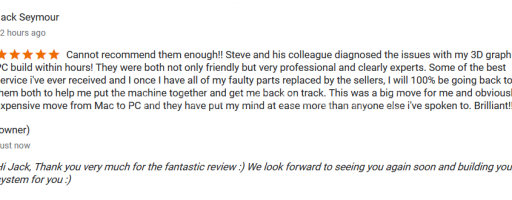 Another great review on Google :) Jack Seymour Review 512x200